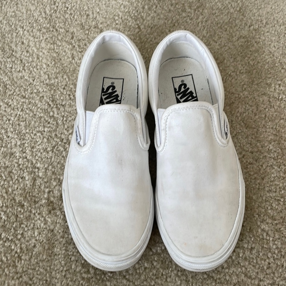 White classic vans 7.5 gently worn